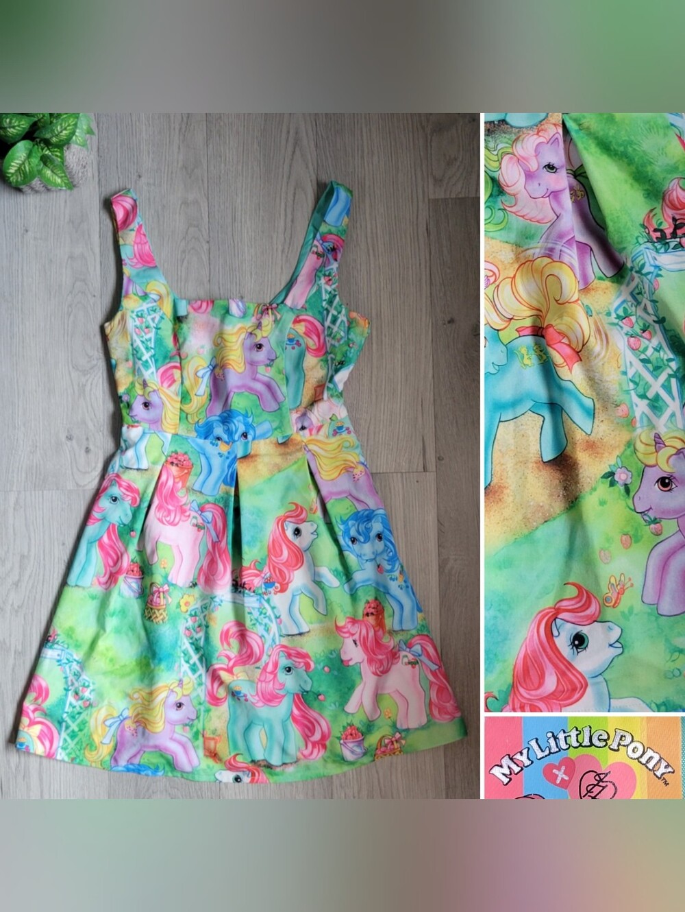 Iron Fist x My Little Pony Square Neck Sleeveless Skater Pleated Dress, Small